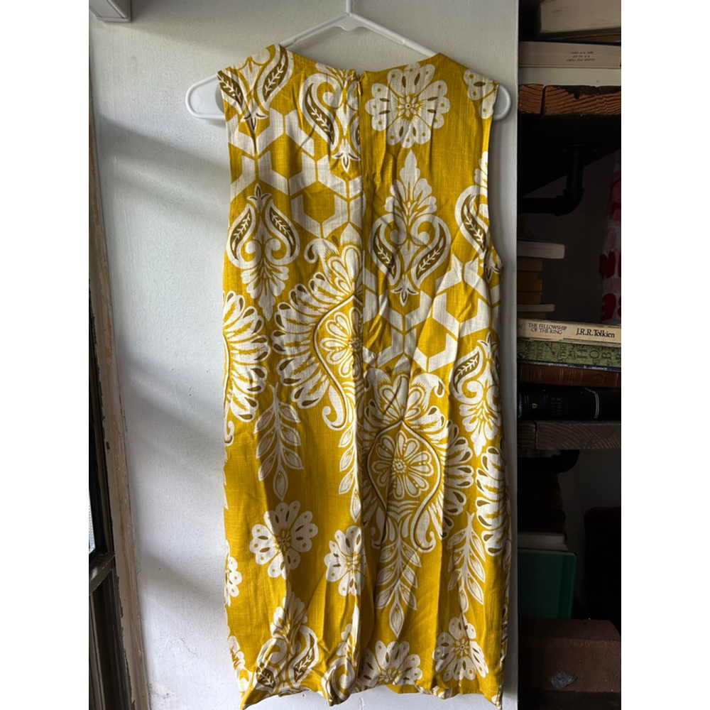 Women's Sanctuary Dress Size M Yellow White Print Sleeveless - Picture 6 of 6